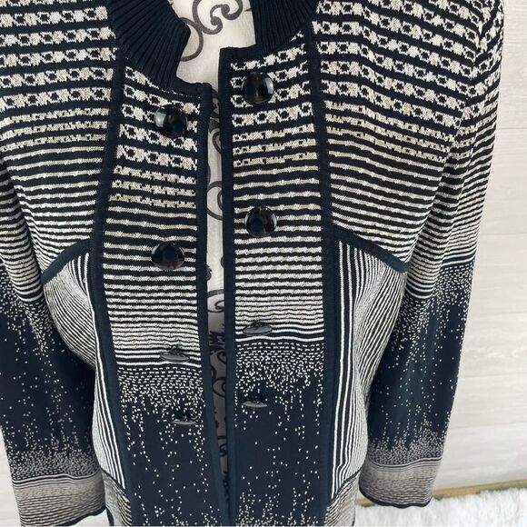 Ming Wang Multiprint Button Down Cardigan - Picture 2 of 8